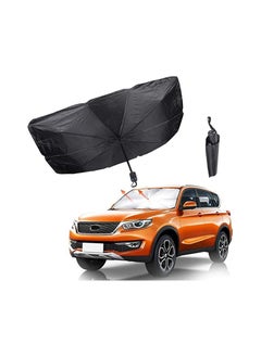 Car Windshield Sun Shade Umbrella Foldable Car Sun Umbrella for Windshield Sun Protection Umbrella Front Sunscreen Visor Block UV Fits Most Vehicle Models  130 - 75