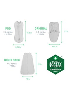 سوادل مي مجموعة SwaddleMe من Ingenuity Swaddle وCompression Pod وSleep Sack، مجموعة هدايا، للأطفال من عمر 0 إلى 3 أشهر، عبوة من 3 قطع - Peekaboo Panda  - Image 5