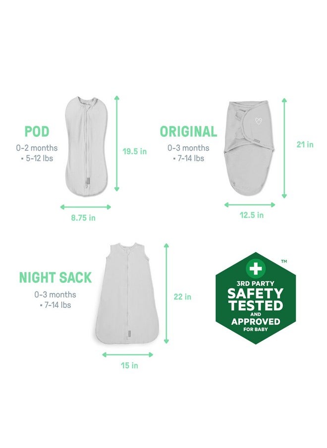 سوادل مي - مجموعة SwaddleMe من Ingenuity Swaddle وCompression Pod وSleep Sack، مجموعة هدايا، للأطفال من عمر 0 إلى 3 أشهر، عبوة من 3 قطع - Peekaboo Panda - Image 1