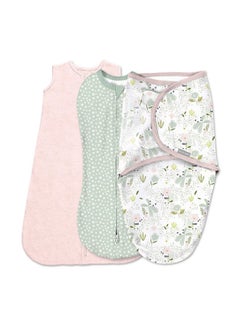 سوادل مي مجموعة SwaddleMe من Ingenuity Swaddle وCompression Pod وSleep Sack، مجموعة هدايا، للأطفال من عمر 0 إلى 3 أشهر، عبوة من 3 قطع - Peekaboo Panda  - Image 1