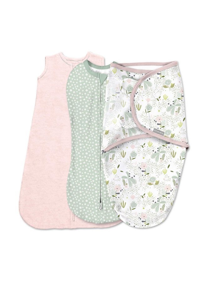 سوادل مي - مجموعة SwaddleMe من Ingenuity Swaddle وCompression Pod وSleep Sack، مجموعة هدايا، للأطفال من عمر 0 إلى 3 أشهر، عبوة من 3 قطع - Peekaboo Panda - Image 1