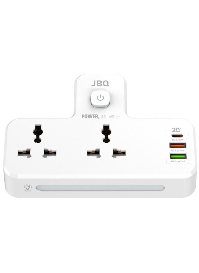 JBQ - 20W 2 Port+1 PD+1 QC3.0+1 USB Universal Power Socket Multi Plug Extension Power Adapter with 3 USB 2-Pack Double Extender Wall Charger Socket 2 Way Dual Multiple Electrical Outlet Adaptor SC2311 - Image 1