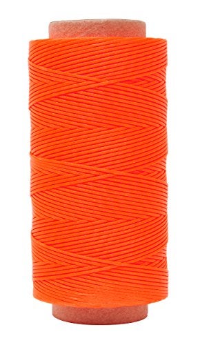 Mandala Crafts Orange Flat Waxed Thread for Leather Sewing - 197 Yds 210D 1mm Polyester Leather Thread String Waxed Cord for Leatherwork, Beading, Bookbinding, Hand Stitching - Image 2