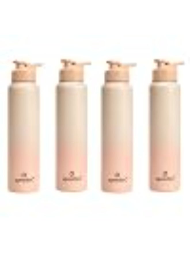 Speedex Stainless Steel Metal Water Bottle 1 Ltr 1000 ml, BIS Approved, Leak Proof Sipper Cap Bottle for Office, School, Gym, Travel, Daily Use for Men, Women, Kids, Adults, Peach Orange, Set of 4 - Image 1