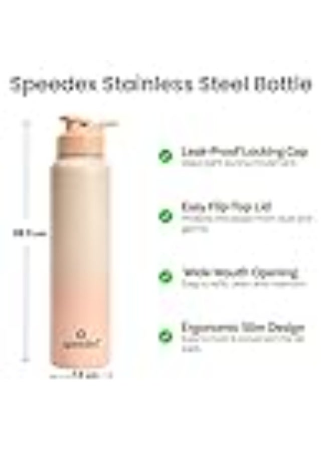 Speedex Stainless Steel Metal Water Bottle 1 Ltr 1000 ml, BIS Approved, Leak Proof Sipper Cap Bottle for Office, School, Gym, Travel, Daily Use for Men, Women, Kids, Adults, Peach Orange, Set of 4 - Image 4