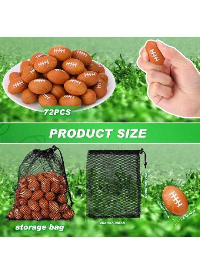 Zhanmai 72 Pcs Mini Foam Football Party Favors 1.5'' Mini Football Stress Balls Bulk Toy Football Party Decorations Supplies Small Sports Balls For Boys Girls Adults Outdoor Games With Drawstring Mesh Bag  - Image 3