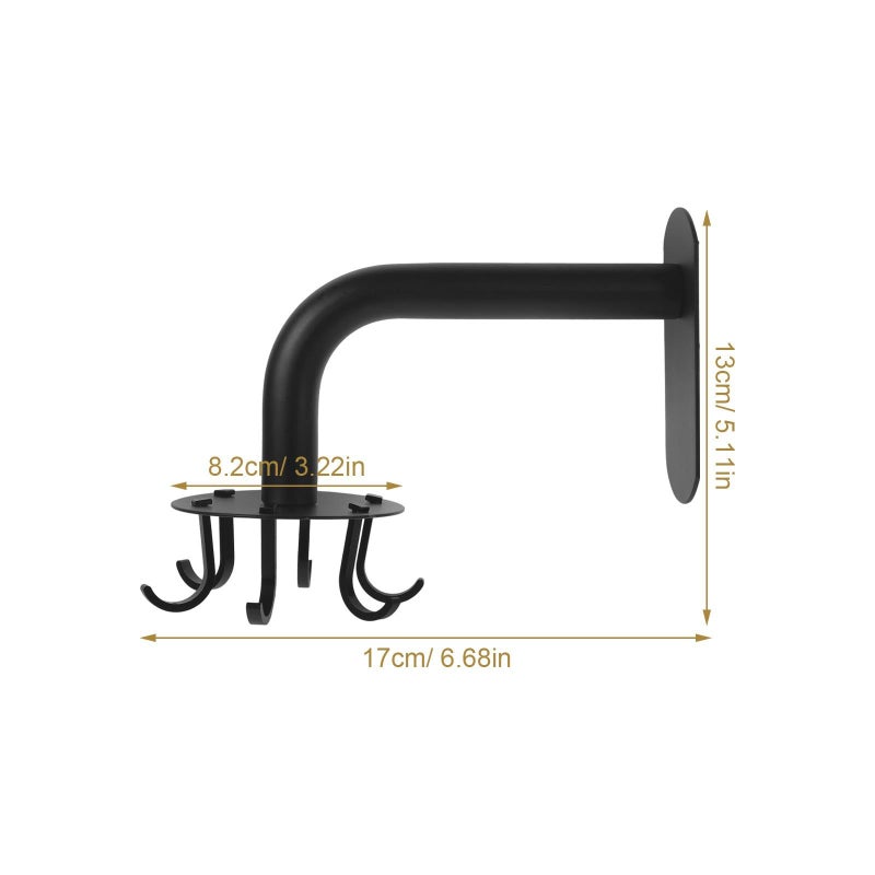 Stainless Steel No Punching Rotating Wall Hook Set For Bathroom Or Kitchen Towel Hanger Rustproof Multifunctional Storage Organizer Black - Image 3