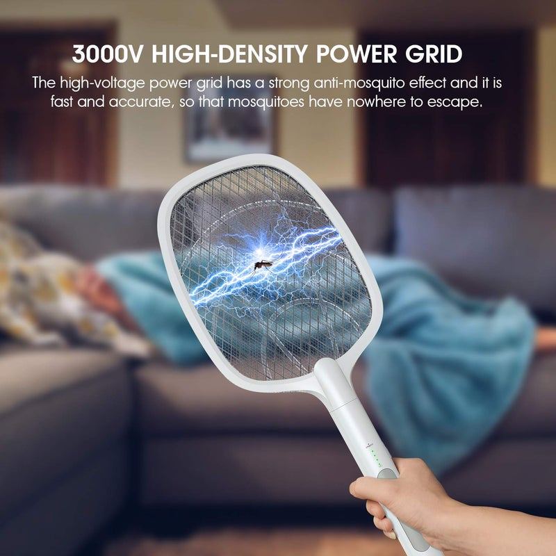 imirror 2 in 1 Rechargeable Electric Bug Zapper Racket Mosquito Swatter for Indoor and Outdoor - Image 2