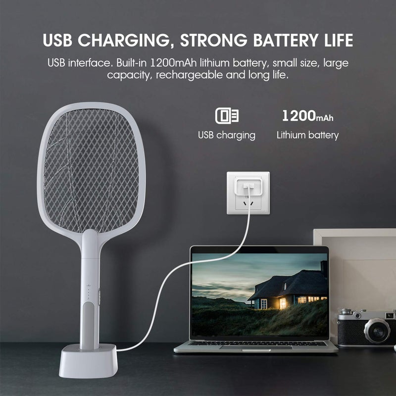 imirror 2 in 1 Rechargeable Electric Bug Zapper Racket Mosquito Swatter for Indoor and Outdoor - Image 5