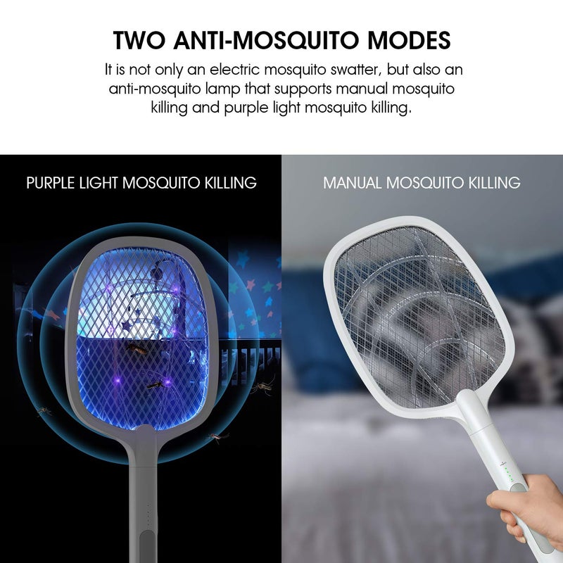 imirror 2 in 1 Rechargeable Electric Bug Zapper Racket Mosquito Swatter for Indoor and Outdoor - Image 3