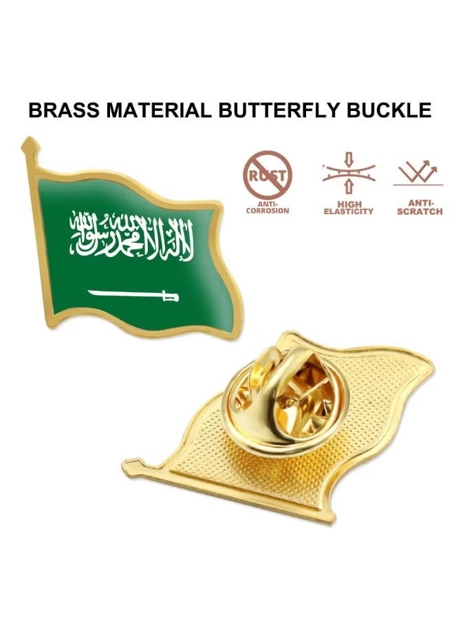 OMEVE 10Pcs Saudi Arabia Flag Lapel Pins Bulk - Metal Saudi Arabian Brooch Badge Souvenir For Men Women Clothes Bags Hats - Image 3