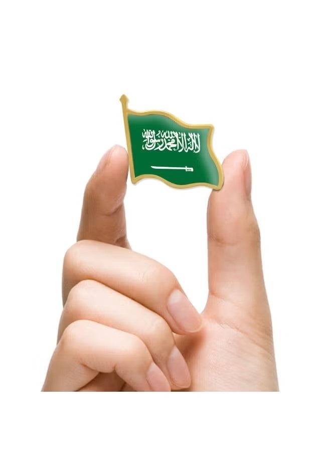 OMEVE 10Pcs Saudi Arabia Flag Lapel Pins Bulk - Metal Saudi Arabian Brooch Badge Souvenir For Men Women Clothes Bags Hats - Image 2