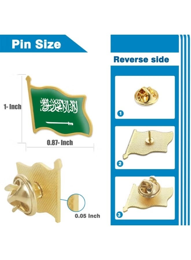 OMEVE 10Pcs Saudi Arabia Flag Lapel Pins Bulk - Metal Saudi Arabian Brooch Badge Souvenir For Men Women Clothes Bags Hats - Image 4