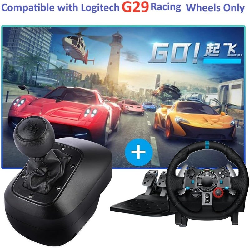 دويو عجلة تغيير سرعة لأجهزة الألعاب DOYO لمنتجات Logitech G25/G27/G29/G920، بتوصيل USB، لون أسود، تحتوي على 6 سرعات بنمط حرف H مع خاصية الرجوع للخلف، متوافقة مع أجهزة PS3/2/4 وXbox One. - Image 2