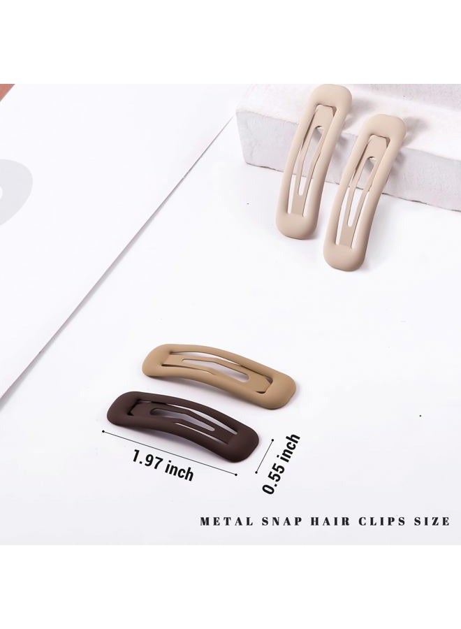 Cptots 20 PCS Rectangle Small Hair Barrettes For Women Non Slips Snap Clips For Thin Fine Hair,Matte Black Brown Beige,1.97 x 0.55Inch - Image 2