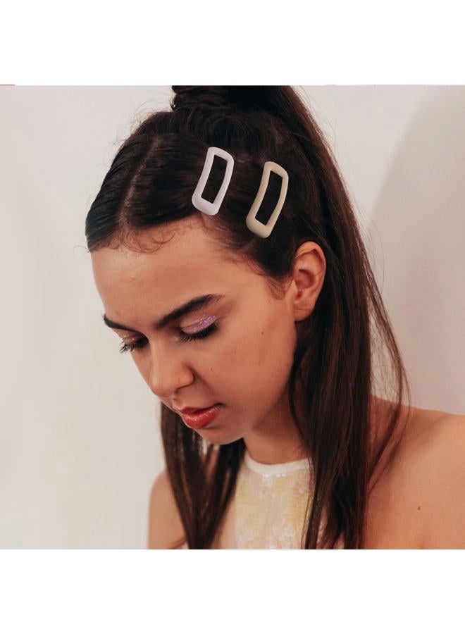 Cptots 20 PCS Rectangle Small Hair Barrettes For Women Non Slips Snap Clips For Thin Fine Hair,Matte Black Brown Beige,1.97 x 0.55Inch - Image 4