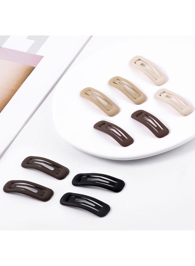 Cptots 20 PCS Rectangle Small Hair Barrettes For Women Non Slips Snap Clips For Thin Fine Hair,Matte Black Brown Beige,1.97 x 0.55Inch - Image 3