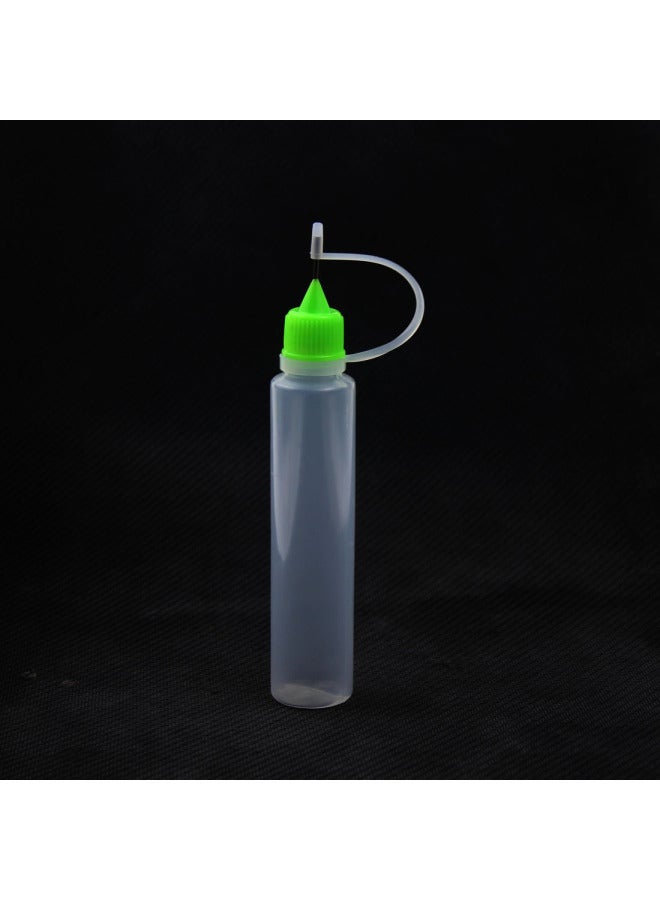 Make-up Water Is Bottled 5ml 10ML 20ml 50ml Syringe Bottle Pointed Mouth Empty Bottle PET Bottle Dispensing Bottle-Color:30ml Needle Tube Long Bottle Green  - Image 1