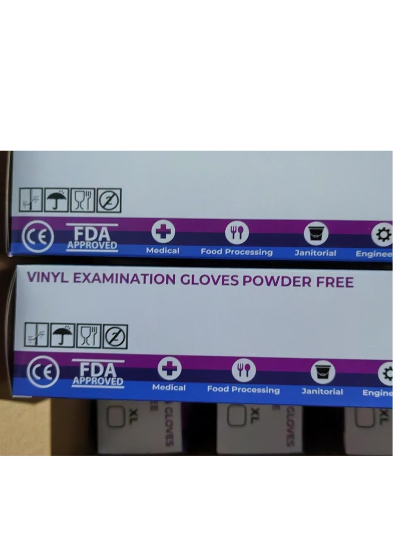 ALAZMATH.STORE - Vinyl Gloves Powder Free - Size Medium - Pack of 100 Gloves - Image 1