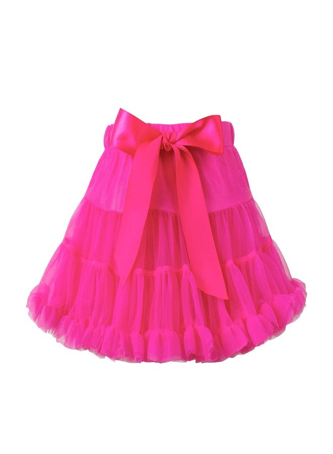 Magic Park 2-4T Toddler Girl Tutu Skirt Kid Tulle Skirts Birthday Holiday Party Girls Ruffle Short Skirt (2-3 Years, Dark Pink) - Image 1