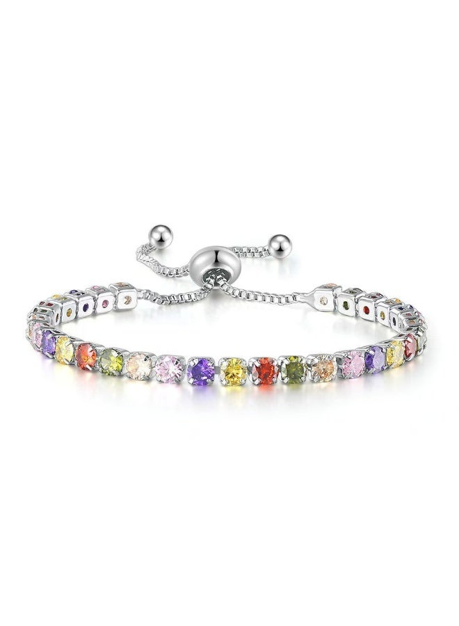 Tennis Bracelet for Women – AAA+ Cubic Zirconia Dainty Adjustable Slider Bracelet – Plated Fashion Jewelry – Wedding Gift