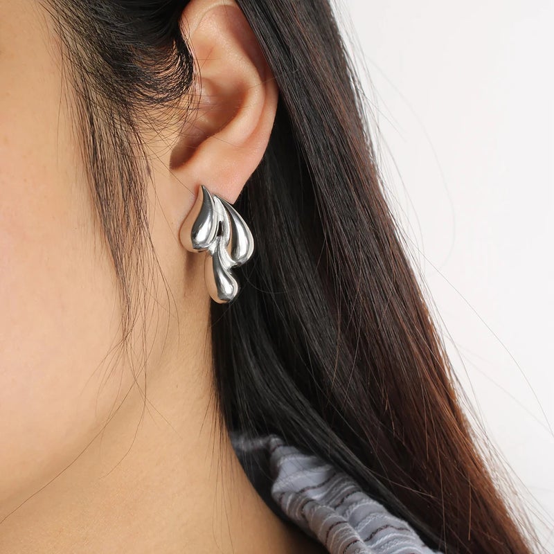 حلق أستانليس ستيل فضي - Image 3