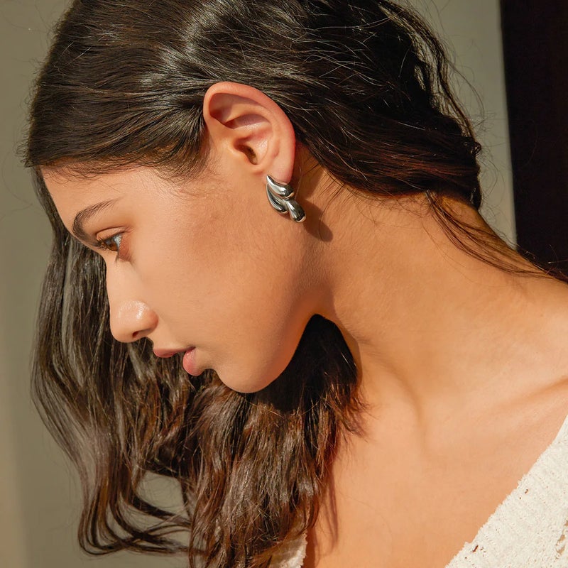 حلق أستانليس ستيل فضي - Image 5