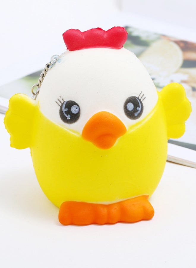 NIBEMINENT Stylish Leather Key Ring Yellow/White/Orange - Image 2