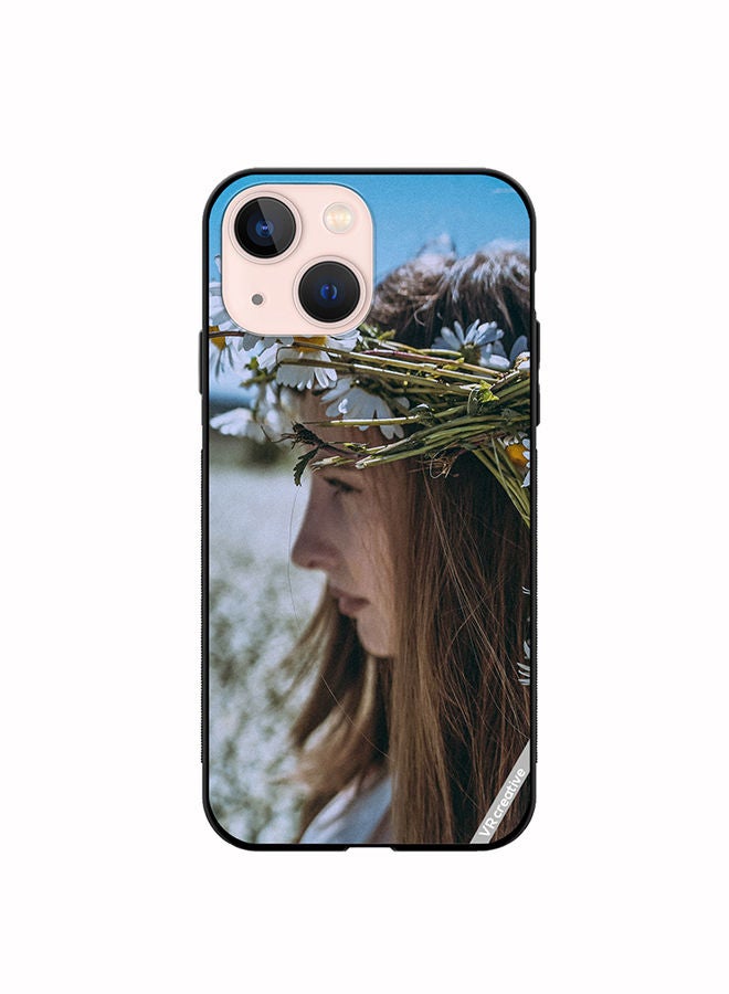 VR CREATIVE Protective Case Cover For Apple iPhone 14 Plus Girl With Flower Crown Design Multicolour - Image 1