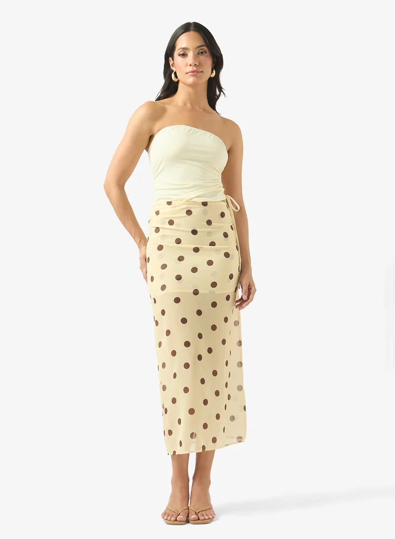 سولايرا Bandeau Top With Sheer Skirt Set