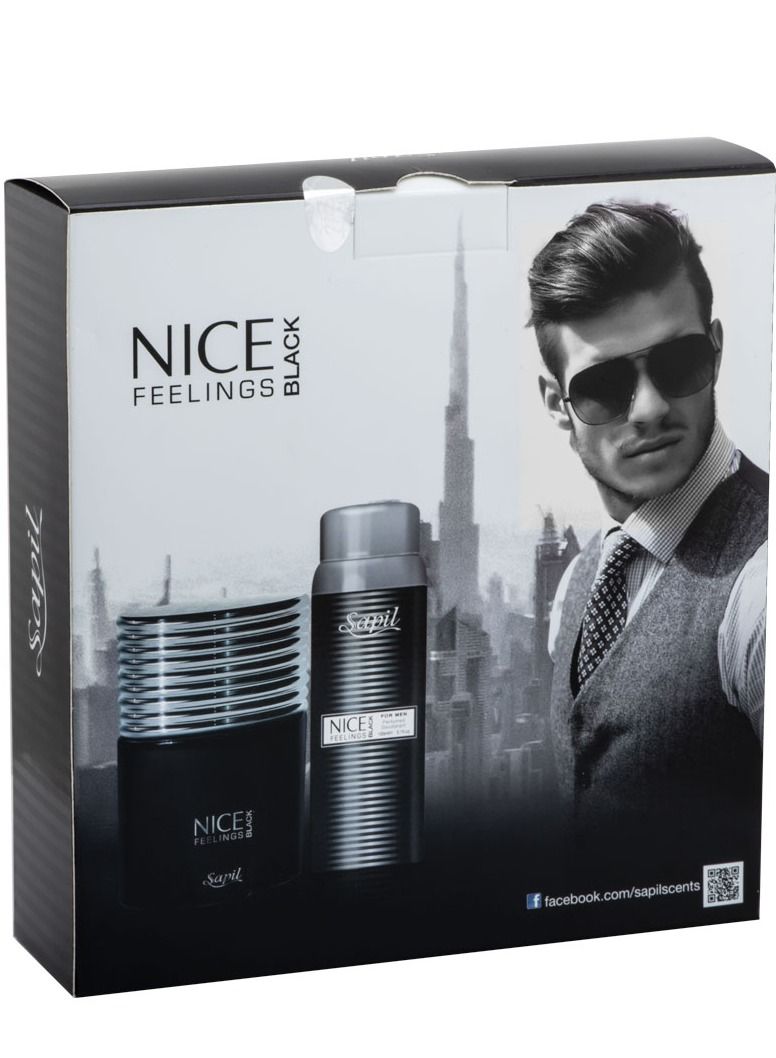 sapil Gpac Nice Feelings Black  75 ml EDT+150ml Perfume Spray - Image 2