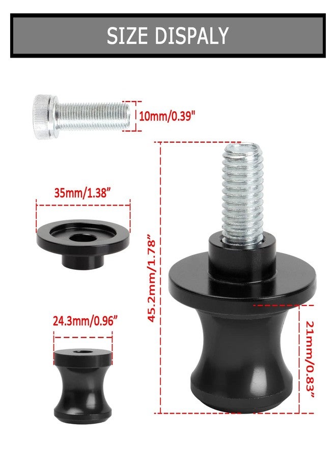 psler 10MM M10 X1.25 Motorcycle Swing arm Sliders Spools CNC Swing Arm Stand Screw for Z750 /Z750S/ Z750R /ER-6F /ER-6N (Black) - Image 3