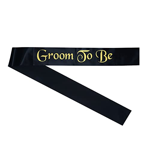 Decofy 2Pc Groom to Be Black Sash King Crown Set for Boys & Men | Bachelor Party Decoration Groom Accessories | Wedding Celebration Dress Up Costume Sash with Crown | Gift Set Wedding Props Decoration - Image 4