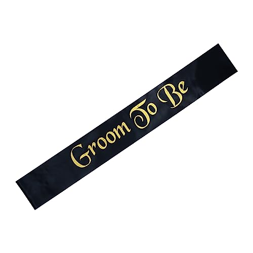 Decofy 2Pc Groom to Be Black Sash King Crown Set for Boys & Men | Bachelor Party Decoration Groom Accessories | Wedding Celebration Dress Up Costume Sash with Crown | Gift Set Wedding Props Decoration - Image 3