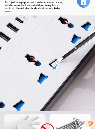 :Budget 5M Extension Cord Power Strip with 6 AC Outlets and 3 USB Ports, Affordable 2000W Smart Power Strip for Home and Office - view 2
