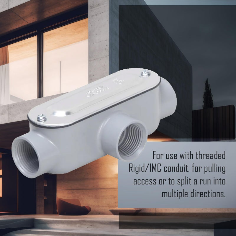 Taymac Rlt125 هيكل قناة من النوع T ملولب من الألومنيوم المصبوب غطاء فولاذي مختوم 1 4 بوصة رمادي - Image 4