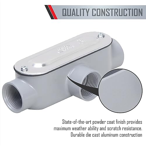 Taymac Rlt125 هيكل قناة من النوع T ملولب من الألومنيوم المصبوب غطاء فولاذي مختوم 1 4 بوصة رمادي - Image 5