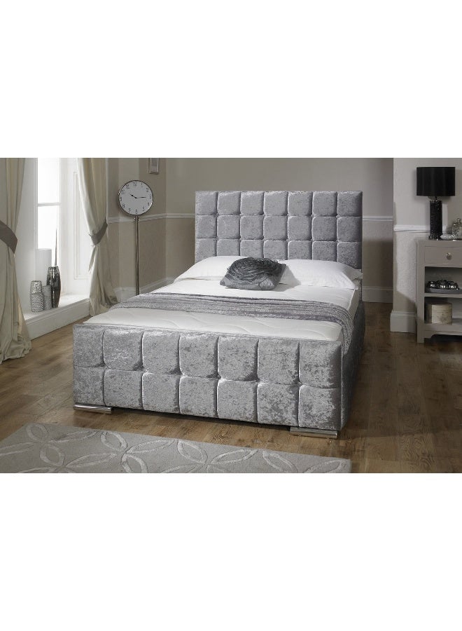 Havana Beds And Upholstery Nevada Crushed Velvet Luxury Handmade Queen Bed (Suitable Mattress Fit :150 Cm X 200 Cm) - Image 1