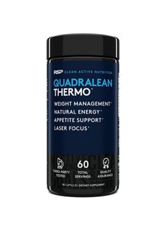 Quadralean Thermogenic Fat Burner For Men  Women Weight Loss Supplement Crashfree Energy Metabolism Booster  Appetite Suppressant Diet Pills 60 Serv Packaging May Vary