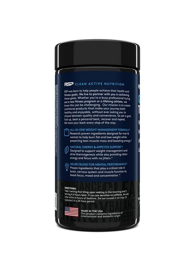 RSP Nutrition - Quadralean Thermogenic Fat Burner For Men  Women Weight Loss Supplement Crashfree Energy Metabolism Booster  Appetite Suppressant Diet Pills 60 Serv Packaging May Vary - Image 1