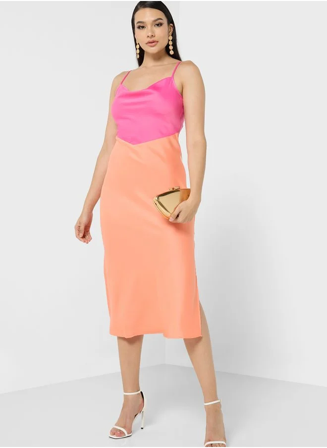 YAS Strappy Color Block Dress