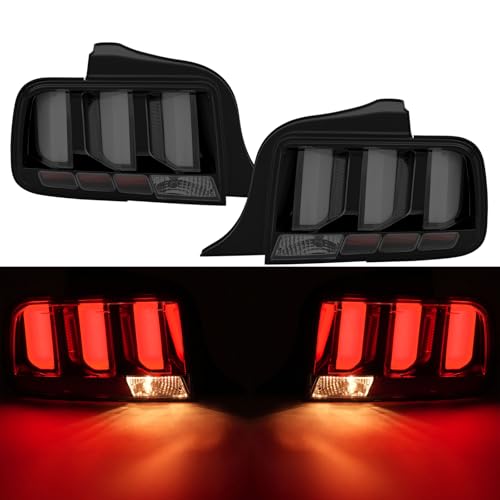 corkiauto Smoke Lens LED Tail Lights Assembly Compatible with 2005 2006 2007 2008 2009 Ford Mustang Rear Brake Lamp Taillights Pair - Image 3
