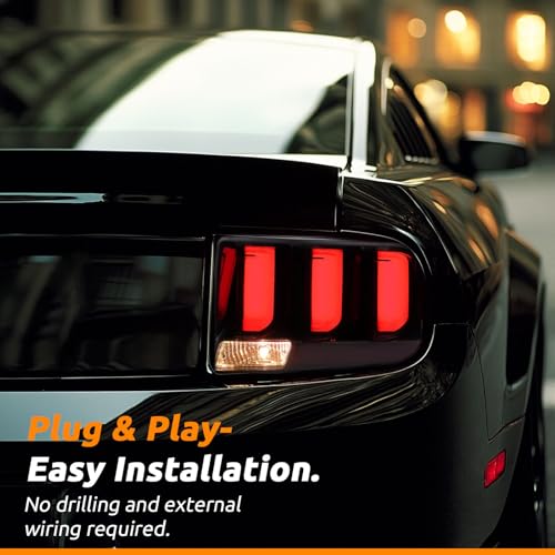 corkiauto Smoke Lens LED Tail Lights Assembly Compatible with 2005 2006 2007 2008 2009 Ford Mustang Rear Brake Lamp Taillights Pair - Image 4