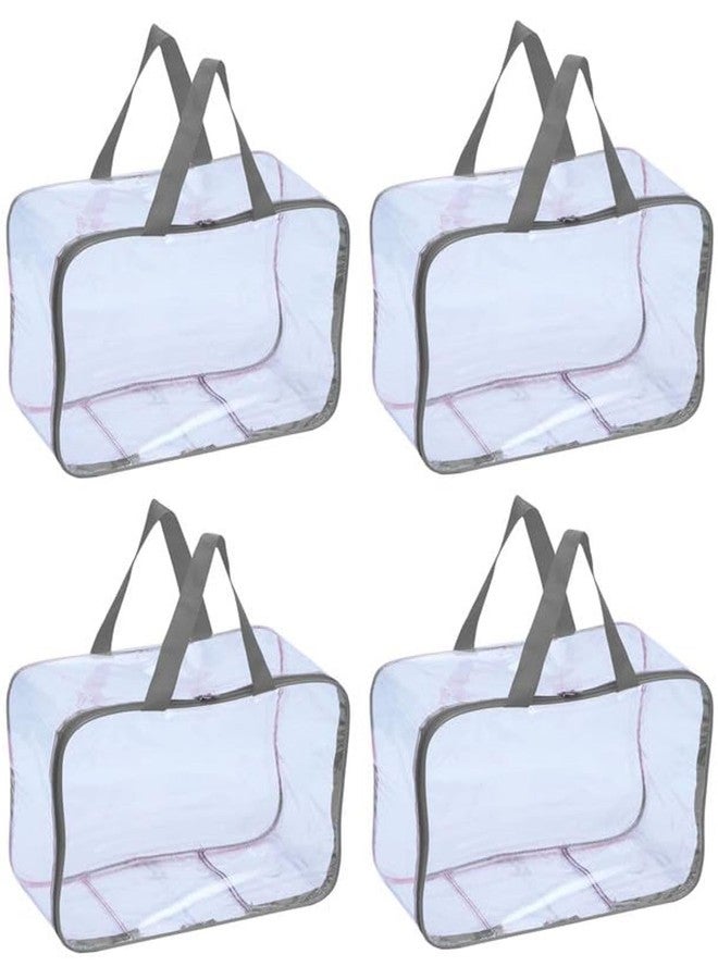 SSBC Transparent Multipurpose Storage Bag for Wardrobe, Clothes, Lehenga, Blankets, Bedsheets, Toys, Docs Saree Covers Garments Cover Large Plastic Bag Packing Organizer Pack Of 4 - Image 1