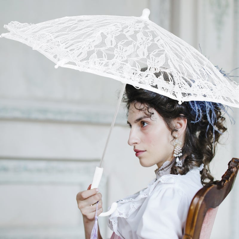 Lace Parasol Prop Wedding Lace Umbrella Photo Prop Lace Umbrella Craft Elegant Lace Umbrella - Image 4