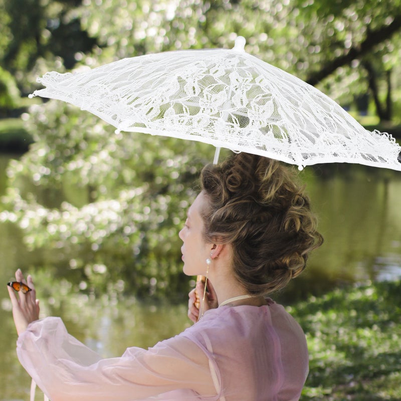 Lace Parasol Prop Wedding Lace Umbrella Photo Prop Lace Umbrella Craft Elegant Lace Umbrella - Image 5
