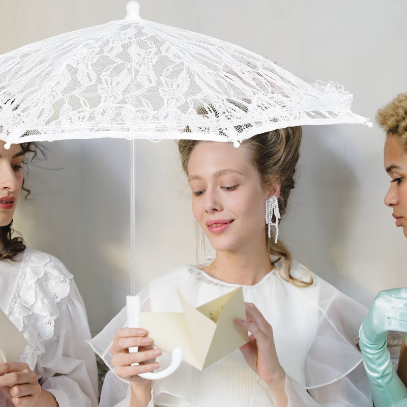 Lace Parasol Prop Wedding Lace Umbrella Photo Prop Lace Umbrella Craft Elegant Lace Umbrella - Image 2