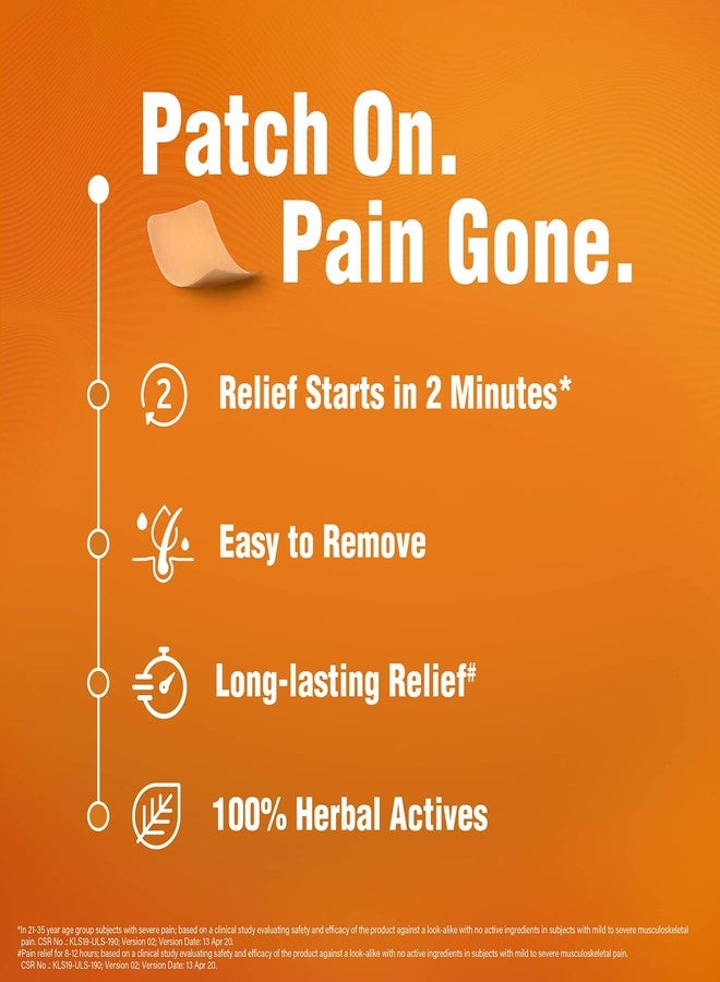 Volini Pain Relief Patch for Body Ache | Relief Starts in 2 Minutes | Pack of 2 x 2 - Image 2