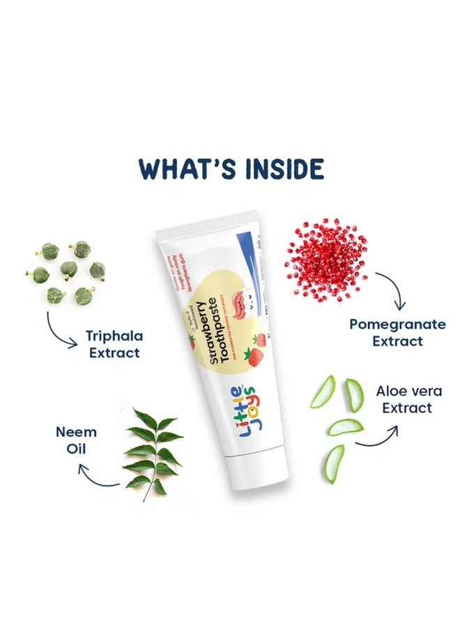 Little Joys Strawberry Flavour Toothpaste For Kids (2-5 Yrs) | Removes Germs & Bacteria | Strengthens Gums & Whitens Teeth | 60 Gm - Image 2