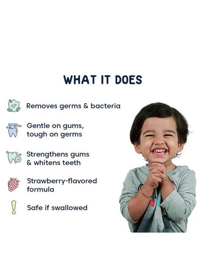 Little Joys Strawberry Flavour Toothpaste For Kids (2-5 Yrs) | Removes Germs & Bacteria | Strengthens Gums & Whitens Teeth | 60 Gm - Image 3